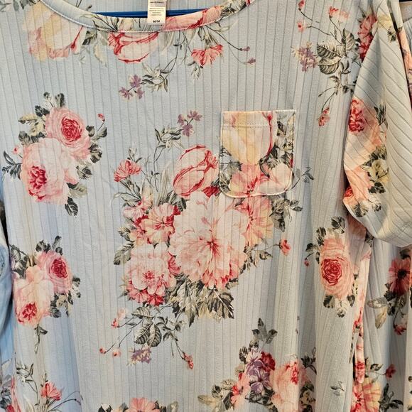 FN by Flora Nikrooz PJs Light Blue Pink Floral Super Soft Comfy Airy Womens M - Picture 5 of 10